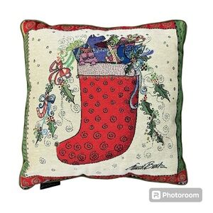 Laurel Burch Cats christmas Stocking holiday 17” decorative throw pillow